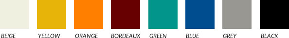 cushions' upholstery colour range